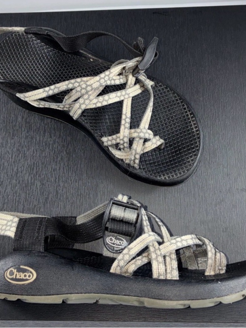 Chaco ZX 1 Yampa Gray White Outdoor Sandals Adjustable Straps Women's Sz 7